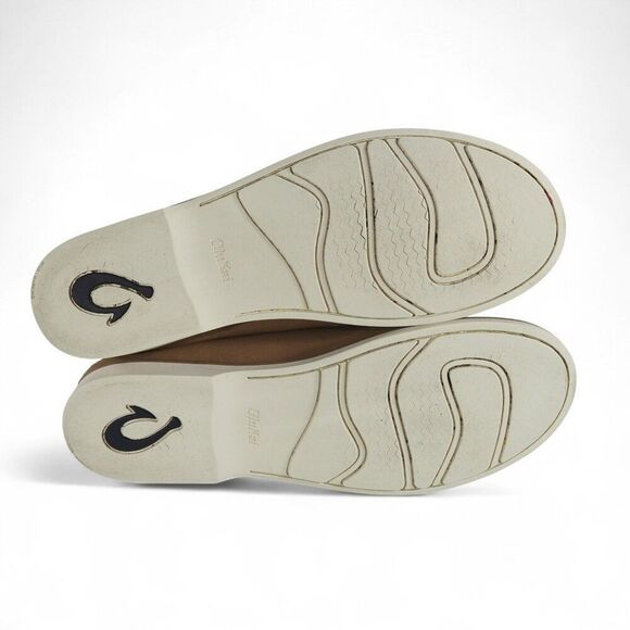OluKai Holokai Moc Toe Leather Casual Loafers Men\'s 8.5 Tan‎